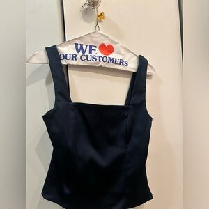 Abercrombie Navy Satin Tank